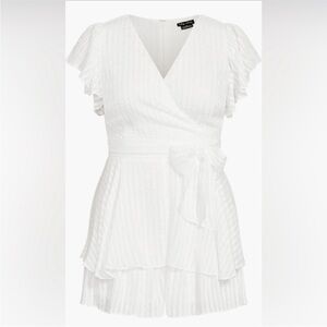 Elegant White Ruffle Romper